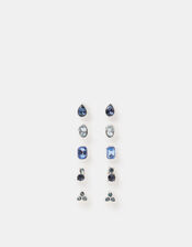 5-Pack Gemstone Stud Earrings, , large