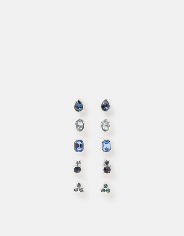 5-Pack Gemstone Stud Earrings, , large