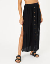 Button Skirt in LENZING™ ECOVERO™ , Black (BLACK), large