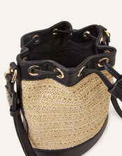 Raffia Mini Duffle Bag, , large