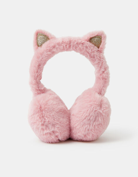 Girls Fluffy Cat Ears Earmuffs, , large