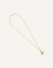 14ct Gold-Plated Molten Spin Coin Necklace, , large