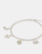 Sterling Silver-Plated Ocean Charm Bracelet, , large