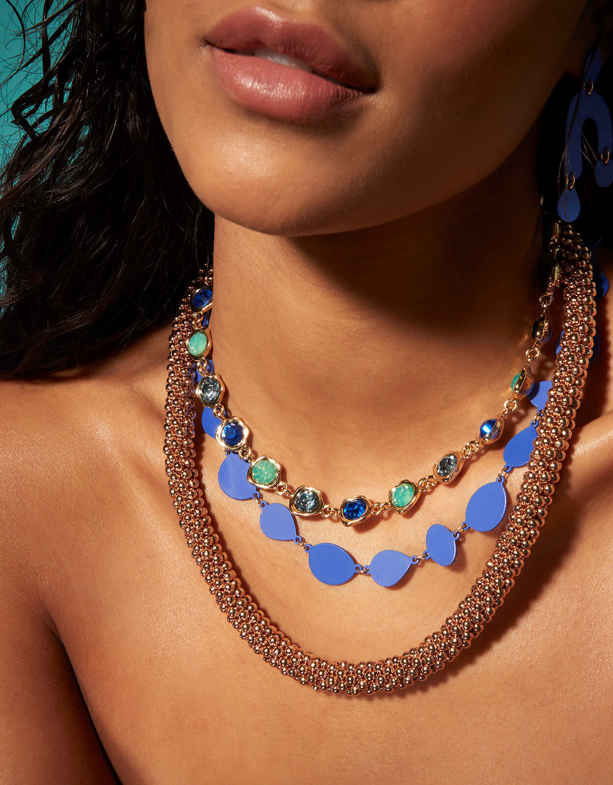 Gemstone collar necklace top