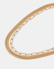 2-Pack Snake & Paperclip Chain Necklaces, , large