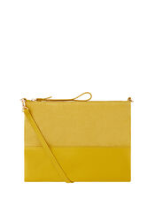 Carmela Leather Cross Body Bag, Yellow (YELLOW), large