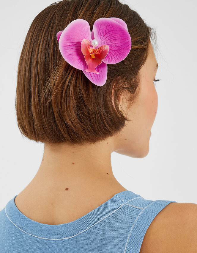 Orchid Flower Hair Clip, , large