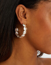 Scallop Hoop Earrings, , large