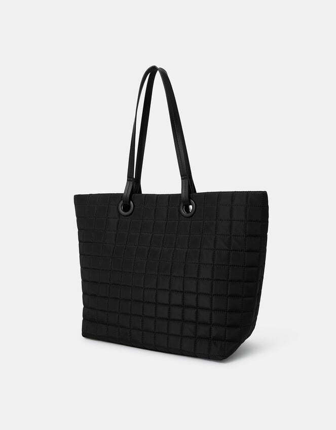 Quilted Nylon Tote Bag, , large