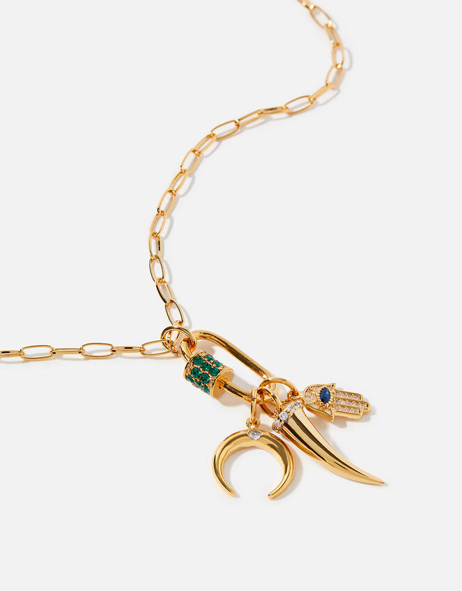 Gold-Plated Charmy Trinket Necklace, , large