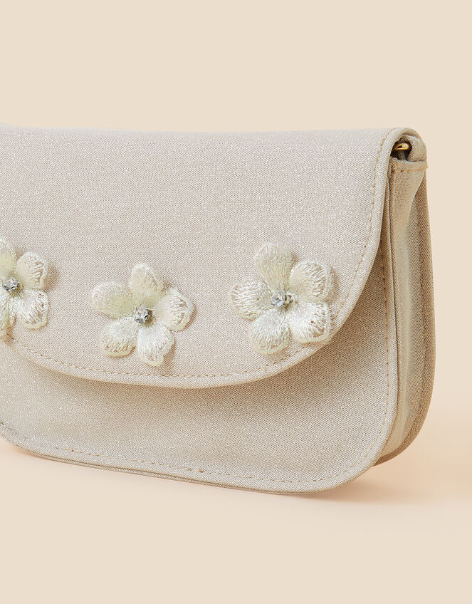 Kids Shimmer Flower Embellished Bag, , large