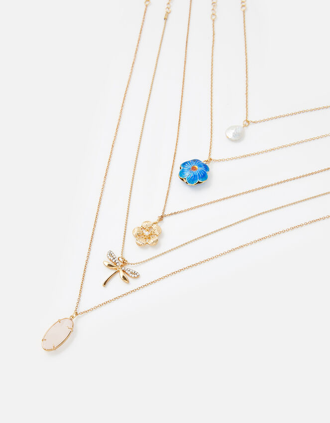 Flower and Dragonfly Necklace Set, , large