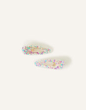 Girls Glitter Hair Clips Set of Two, , large