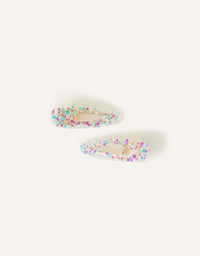 Girls Glitter Hair Clips Set of Two, , large