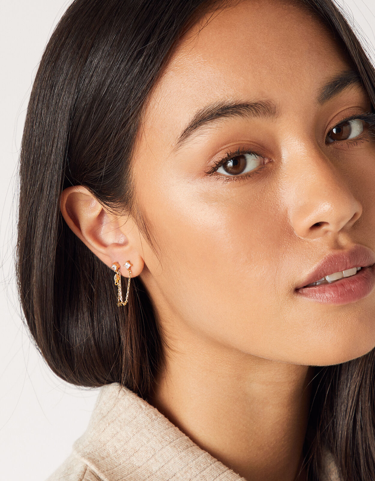 Chain link sales earrings