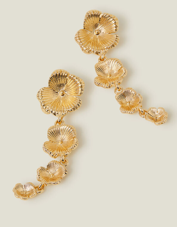 Statement Flower Drop Earrings, , large