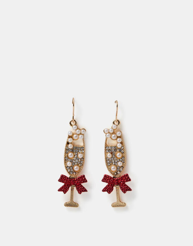 Christmas Prosecco Drop Earrings, , large