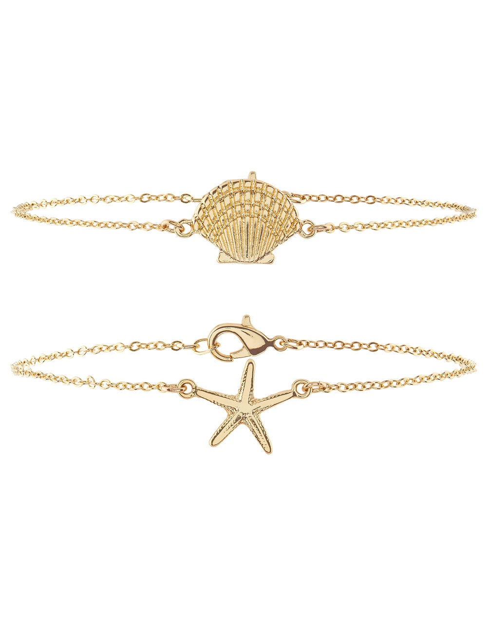 Starfish and Cockle Shell Anklet Set, , large
