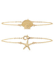 Starfish and Cockle Shell Anklet Set, , large