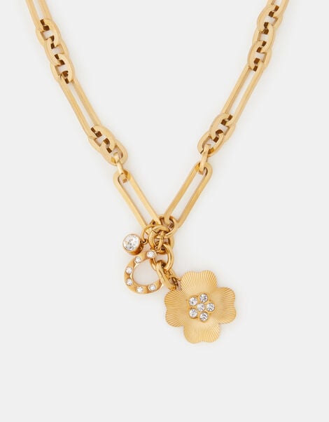 Accessorize x Good Manners Stainless Steel Lucky Charm Necklace​, , large