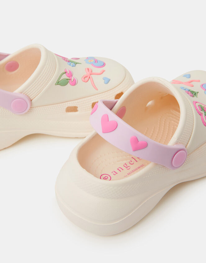 Girls Western Platform Clogs, Ivory (IVORY), large