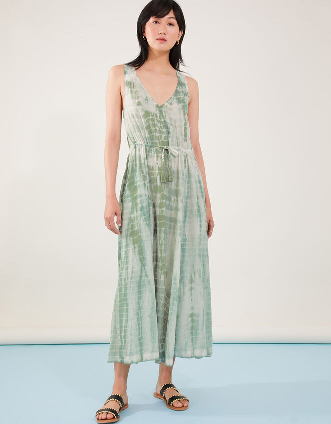 Cross Back Tie Dye Dress, Green (MINT), large