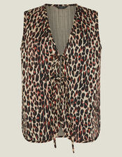 Leopard Print Quilted Waistcoat, Leopard (LEOPARD), large