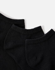 Supersoft Cotton Ankle Socks Set of Three, Black (BLACK), large
