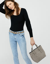 Betty Handheld Bucket Bag, Grey (GREY), large