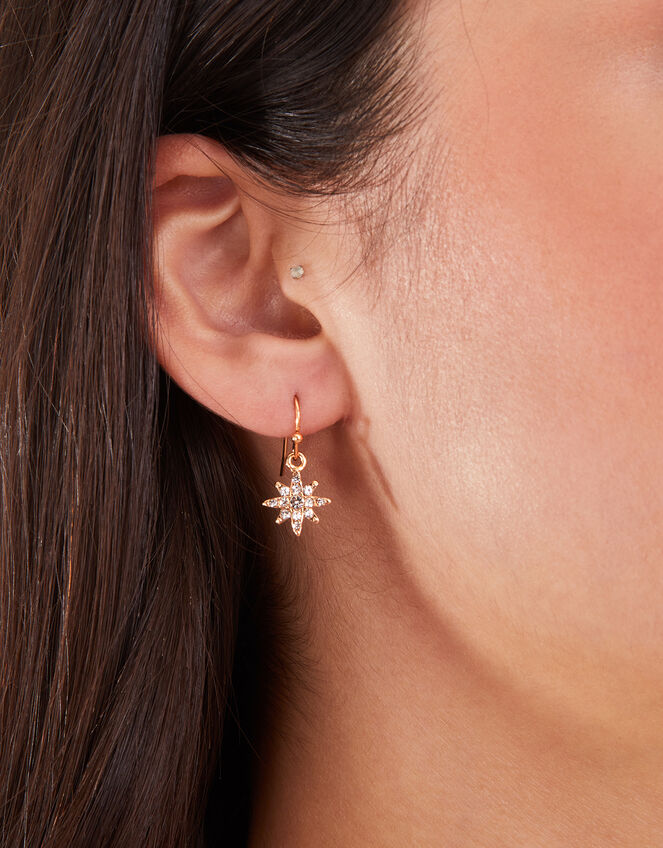 Sparkle Star Short Drop Earrings, , large