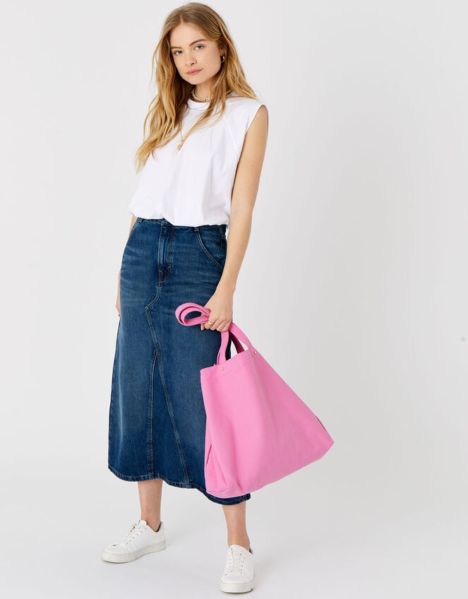 Canvas Shopper Bag, Pink (PINK), large