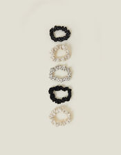 5-Pack Skinny Mix Hair Scrunchies, , large