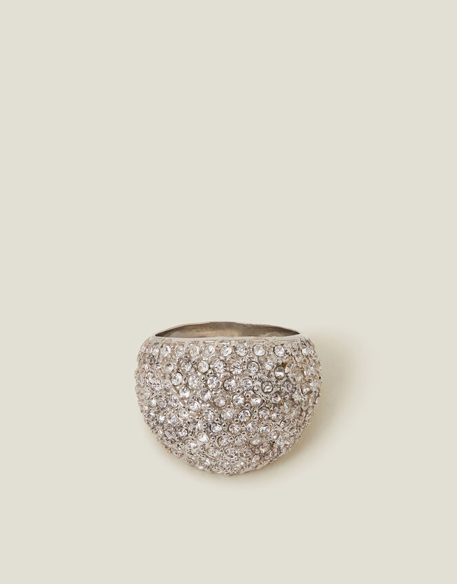 Chunky Pavé Ring, White (CRYSTAL), large