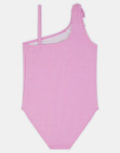 Girls Flower Corsage Swimsuit, Purple (LILAC), large