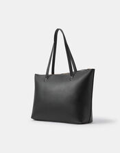 Rachel Zip Front Laptop Tote Bag, Black (BLACK), large