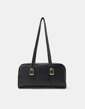 Buckle Strap Bowler Bag, Black (BLACK), large