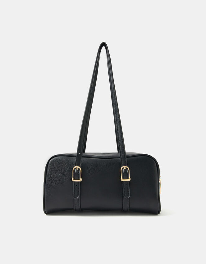 Buckle Strap Bowler Bag, Black (BLACK), large