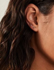 3-Pack Sterling Silver Ball Stud Earrings, , large
