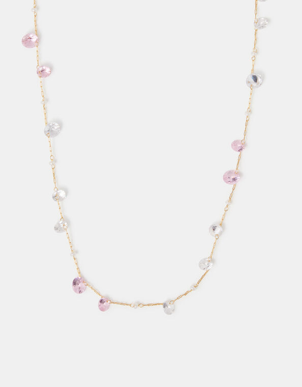 14ct Gold-Plated Multi Stone Necklace, , large