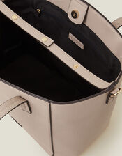 Faux Leather Shoulder Bag, Nude (NUDE), large