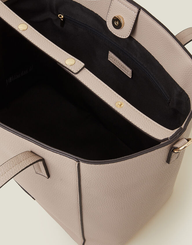 Faux Leather Shoulder Bag, Nude (NUDE), large
