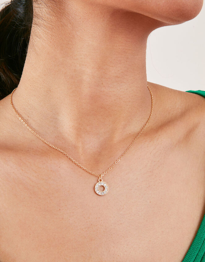 Sparkle Circle Pendant Necklace, , large