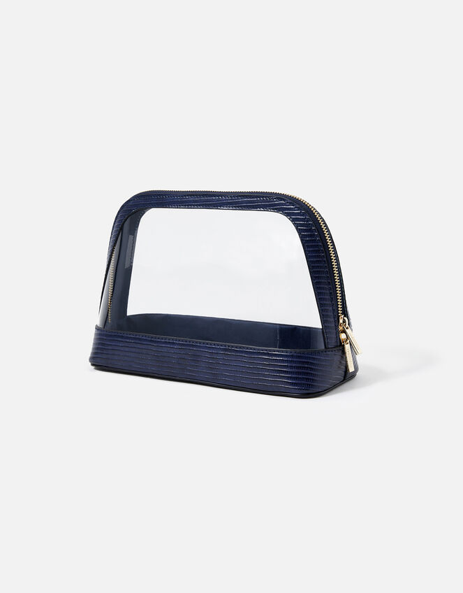 Large Clear Make Up Bag , Blue (NAVY), large