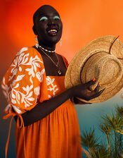 Two-Tone Weave Straw Hat, , large