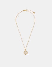 14ct Gold-Plated Cloudy Quartz Pendant Necklace, , large