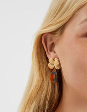 Flower Tort Drop Earrings, , large