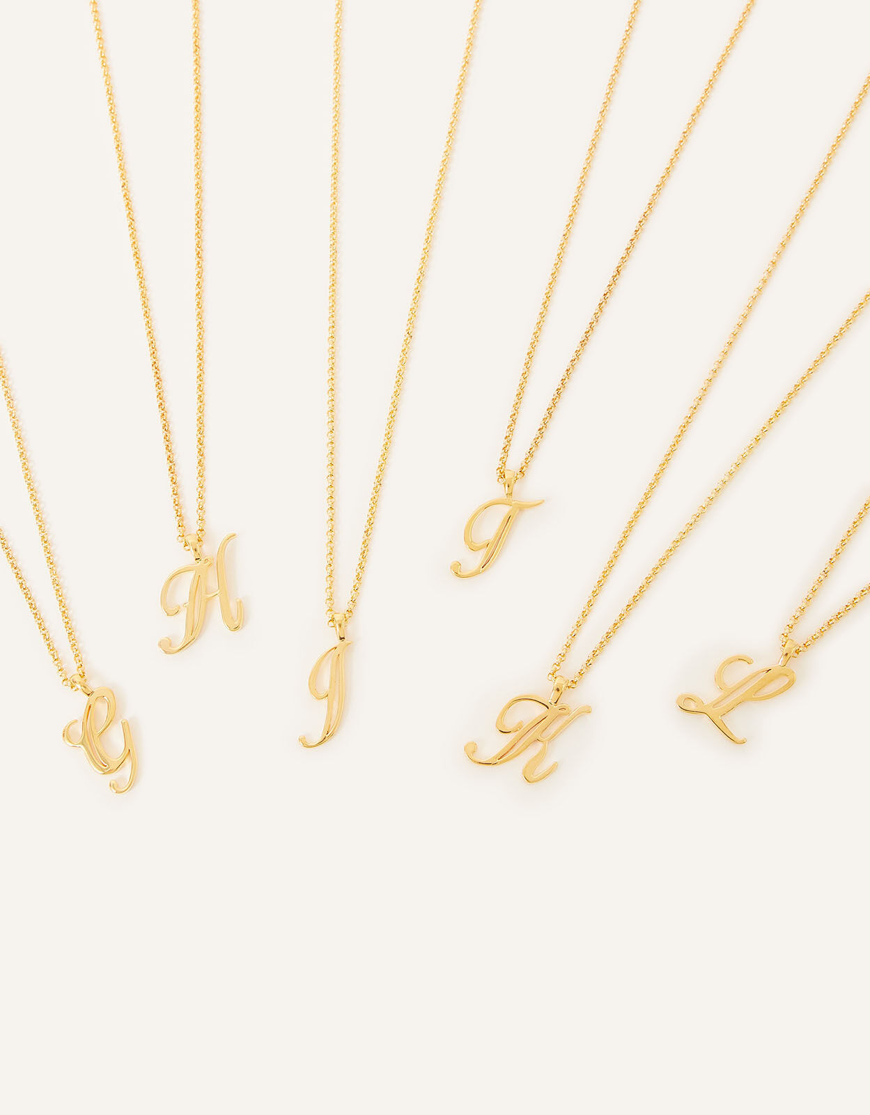 14ct Gold Plated Script Initial Pendant Necklace Gold Gold Plated Accessorize Global