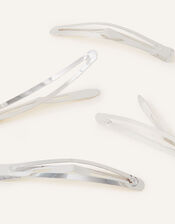 4-Pack Metal Snap Hair Clips, , large