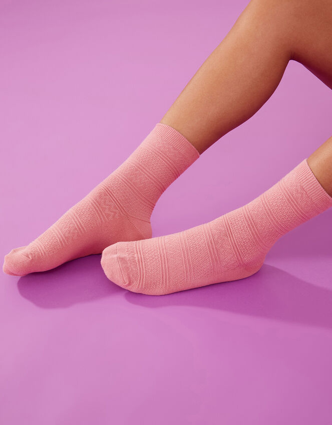 Textured Socks, Orange (CORAL), large