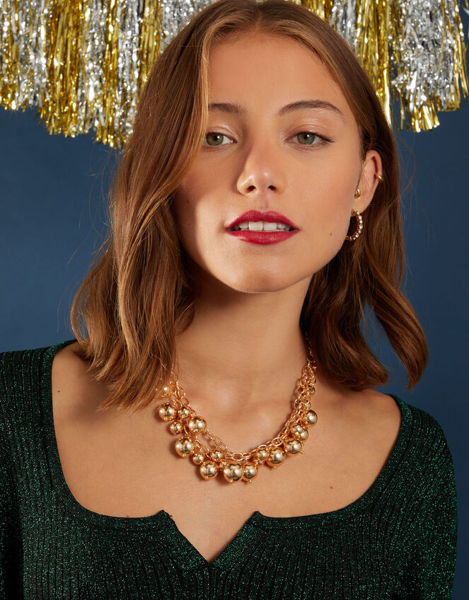 Ball Detail Layered Necklace, , large